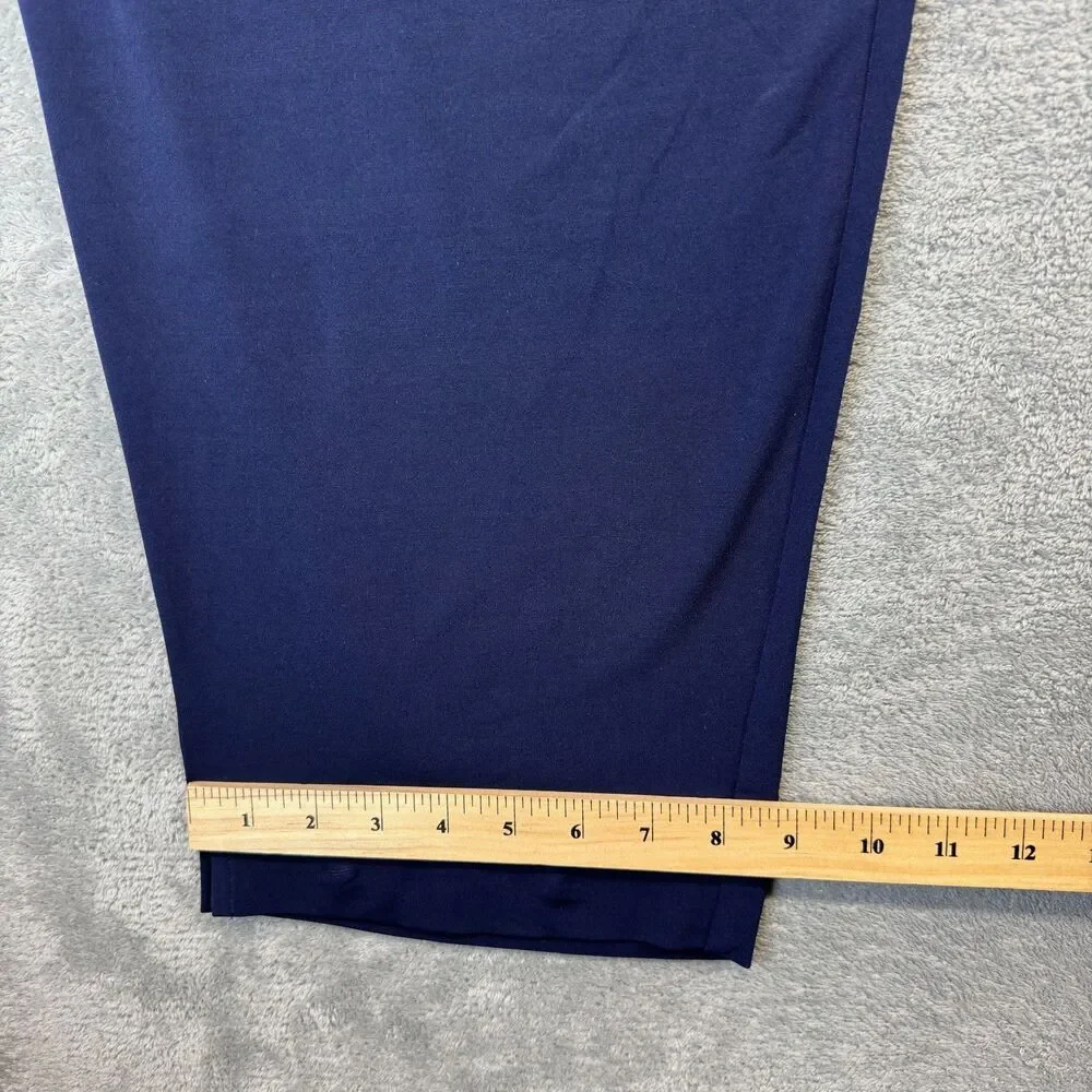 Susan Graver Pants Womens 3X Navy Modern Essentials Liquid Knit Crop Pull On